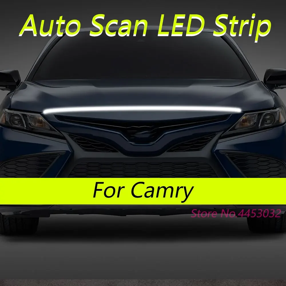 

Новые 59-дюймовые светодиодные ленты DRL с автоматическим сканированием для Toyota Camry 2007-2024, гибкие фары на капоте автомобиля, приветственный свет