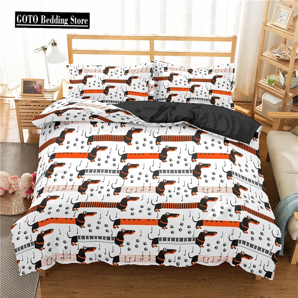 Full Size Comforter Bedding Sets,Duvet Cover,Pillowcases,dachshund,Flamingos,Cartoon, Dogs,Cats,Deer,Bed Cover Set kids,140x210