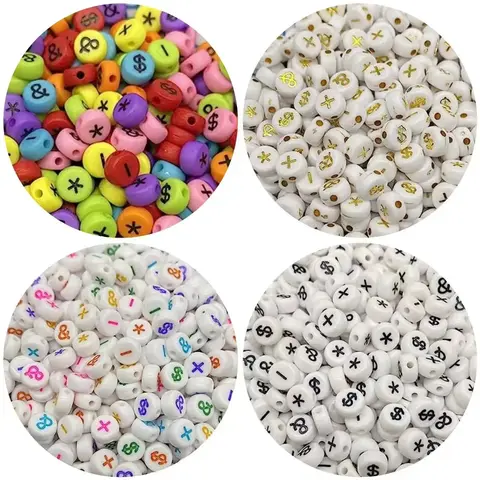 100-500PCS Mixed Acrylic Beads Multicolor Symbols Loose Spacer Beads For Jewelry Making DIY Bracelet Necklace Accessories