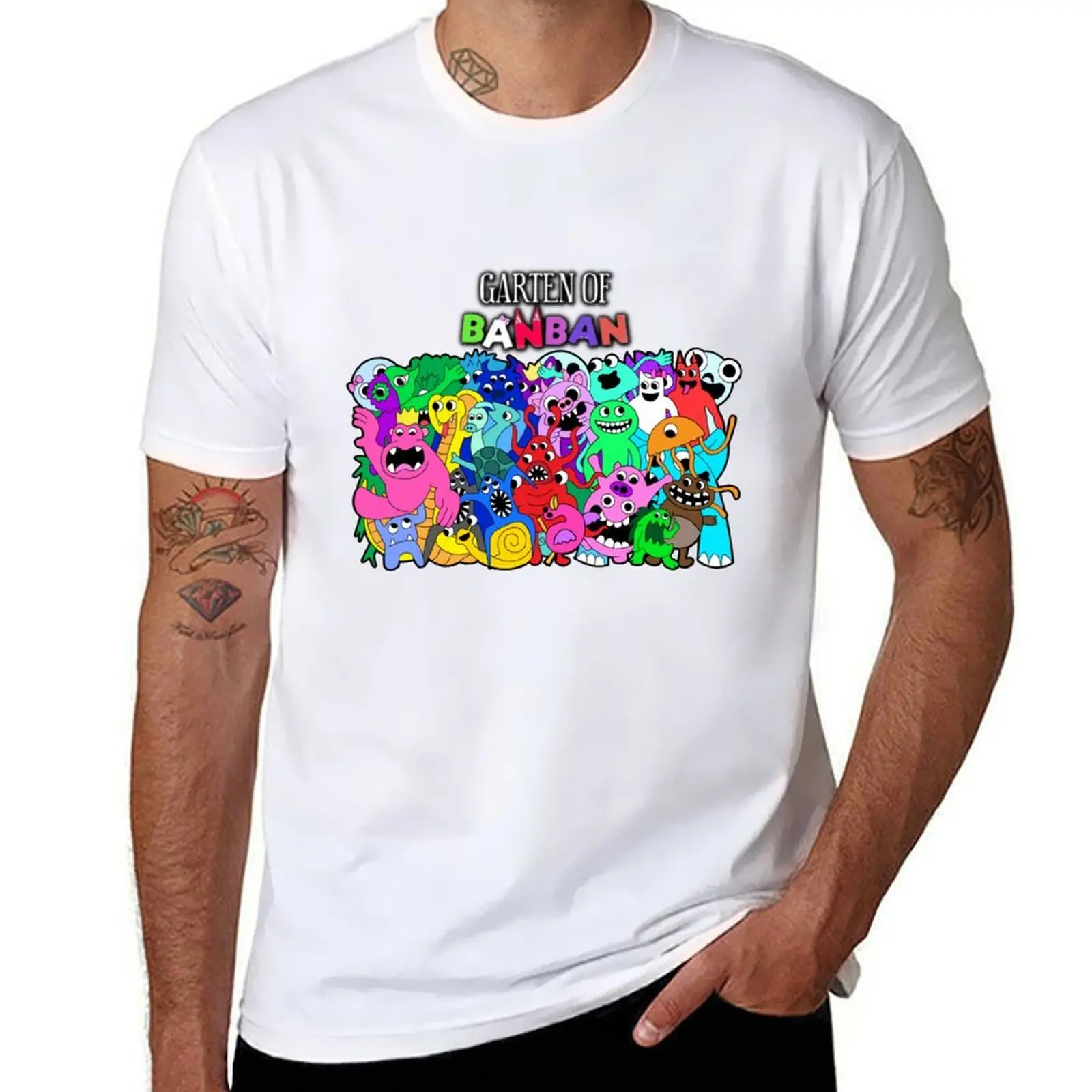 Garten of Banban characters T-Shirt t shirts for man slim fit funny t shirts cotton T-Shirt