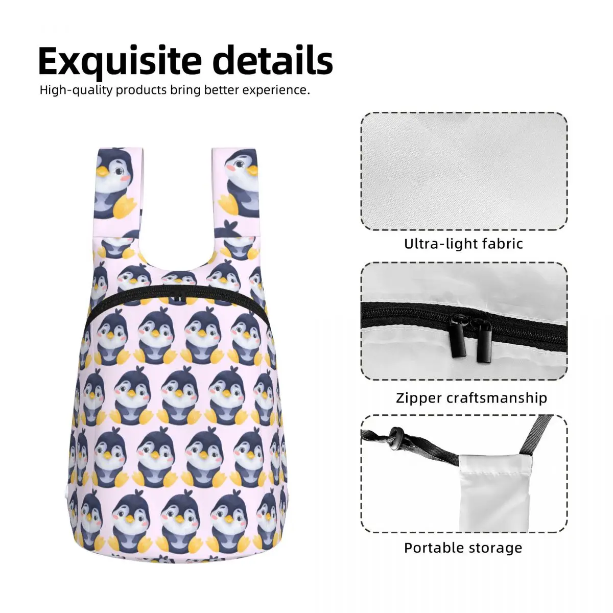 Penguin Art, Adorable Animals Student Backpack School Bag Hiking Travel Daypack for Men Women Storage Bookbag Shoulder Bags