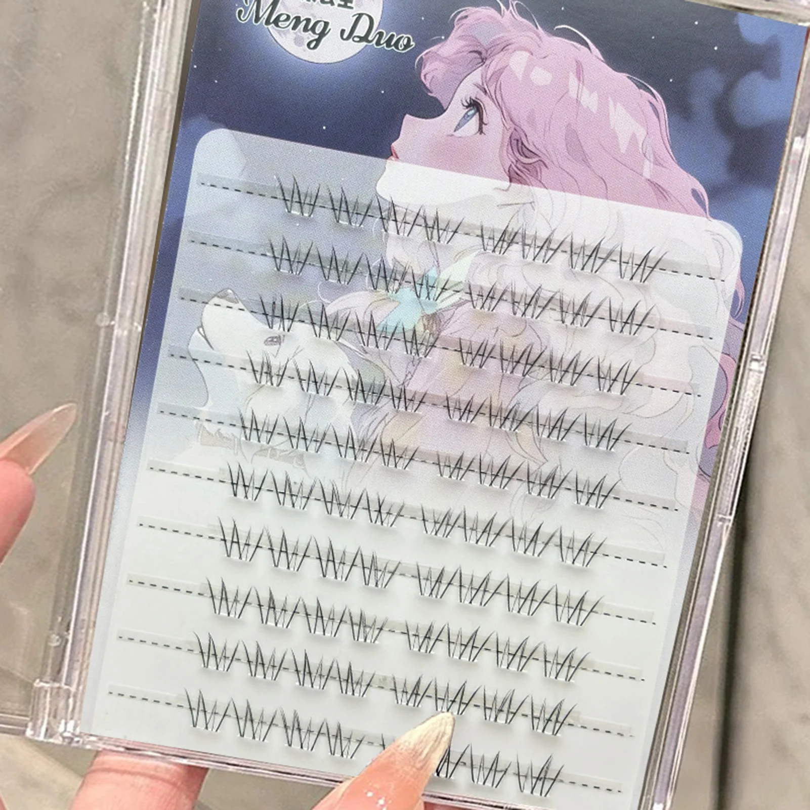 Self-adhesive Individual Under Lashes Cluster Wispy Segmented Lower Eyelashes No Glue Need Natural Manga Bottom Lashes Extension