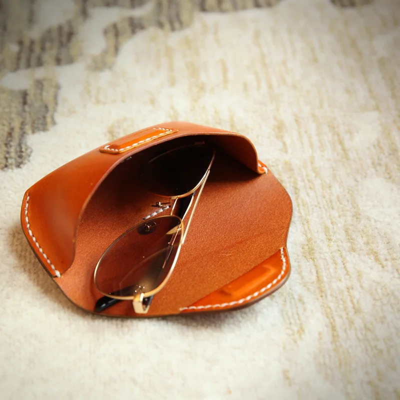 حامل نظارات شمسية مغناطيسي من جلد البقر الأصلي حافظة نظارات ملحقات النظارات منظم نظارات القراءة صندوق تخزين نظارات القراءة #2