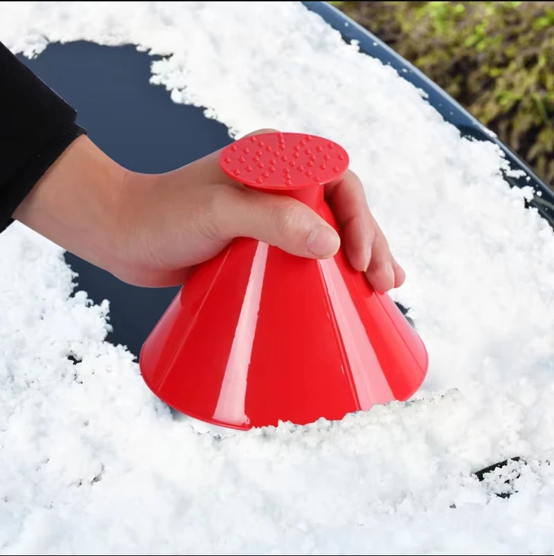 Car Window Windshield Magic Ice Scraper Oil Funnel Snow Remover Shovels Deicer Cone Tool Scraping Winter Accessories