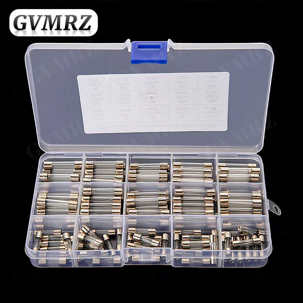 

150Pcs 15value 5x20mm 6x30mm Glass Fuse Assorted Kit Box 0.25A 0.5A 1A 2A 3A 5A 8A 10A 15A 20A 30A