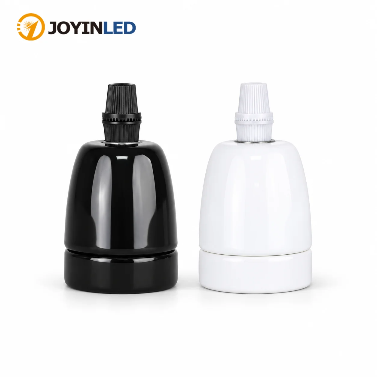 JOYINLED 1/10PCS E27 E26 Ceramic Lamp Holder Porcelain Bulb Socket White Black Pendant Light Base Fixture DIY Replacement