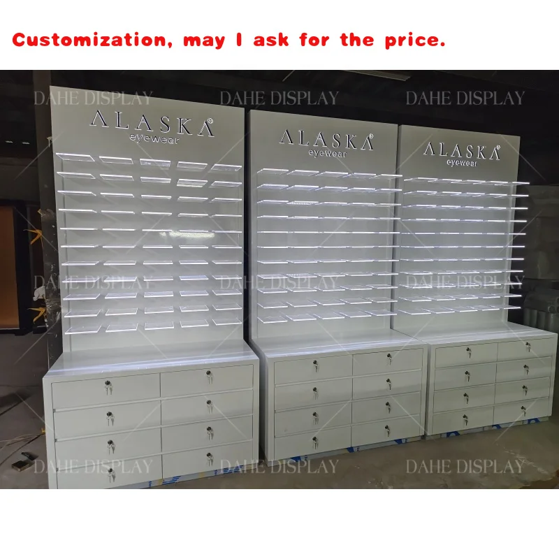 

custom.Large Capacity Display Racks Retail Optical Store Eyewear Display Cabinet Has Drawers