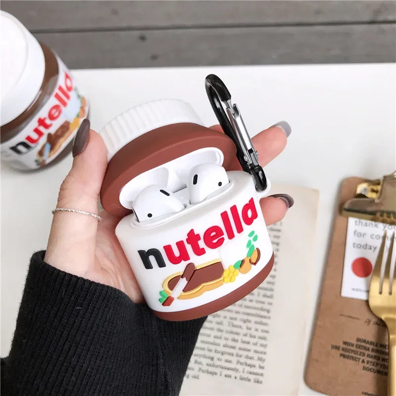 nutella Canned Jam Case for AirPods 2 Pro Silicone Headphone Earphone Charging Box Cartoon Protective Cover for Airpods Pro Case