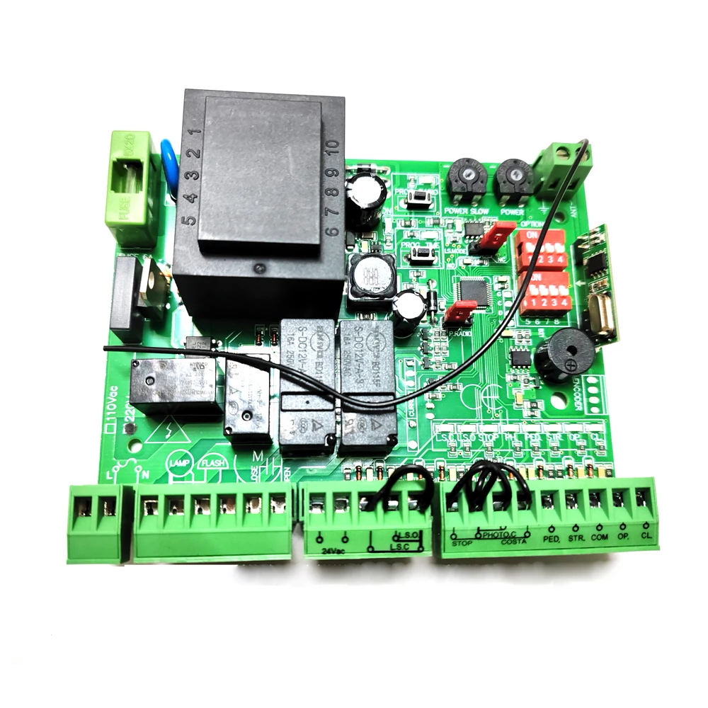 220VAC Sliding Gate Opener motor NC PCB Controller circuit card board unit plate(remote control optional, no battery included)