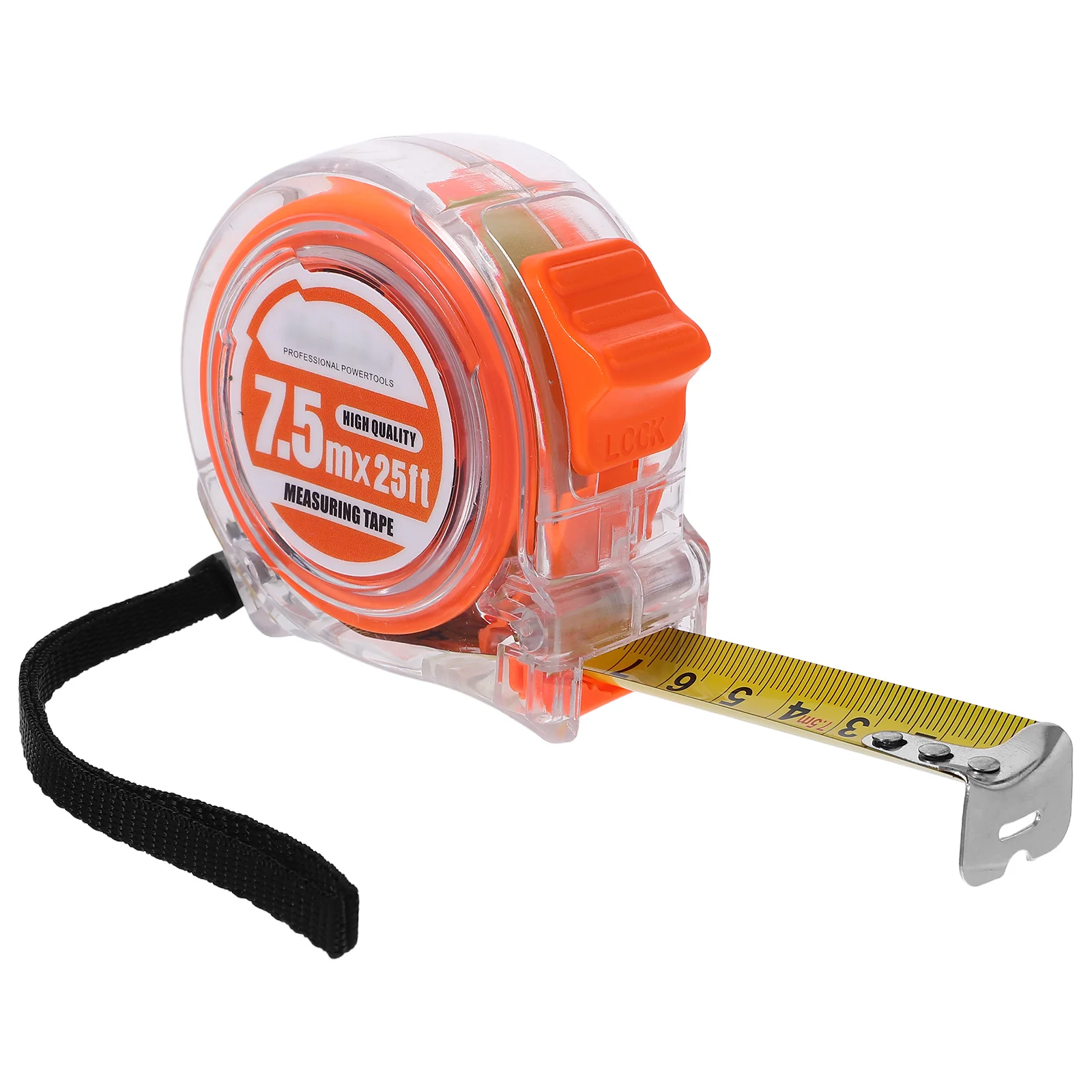 

7.5m 25Ft Transparent Tape Measure Metric and Imperial Stainless Steel Retractable Precision Measuring Tool for Construction