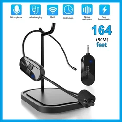 2.4G Head-mounted Wireless Lavalier Microphone Set Transmitter With Receiver for Amplifier Voice Speaker Teaching Tour Guide