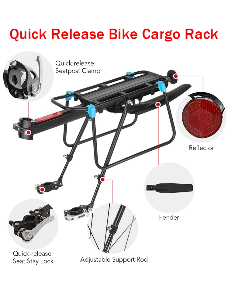 AliExpress Bike Quick Release Adjustable Bicycle Cargo Rear Rack MTB Road Bike Cargo Luggage Carrier Rack Shelf Cycling Bag Stand Holder