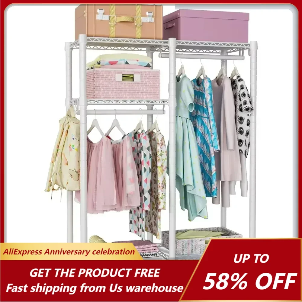 Children's Wardrobe, Hangers for Infants, Students, and Children's Rooms, 4-storey Independent and Portable Heavy-duty Wardrobes