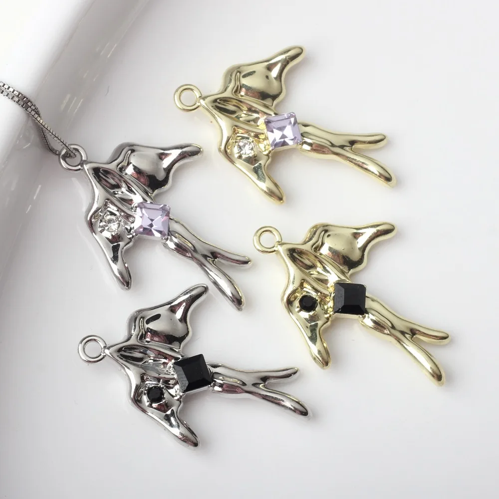 10pcs Alloy Animal Swallow Charms Pendant Inlay Crystal For Jewelry Making Handmade DIY Earrings Necklace Ornament Accessories