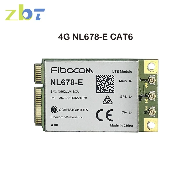 Original Used 4G Modem CAT6 NL678-E LTE Mini PCIe 3G 4G Fibocom Module Support Openwrt for WIFI Router Work in RU Europe Asia