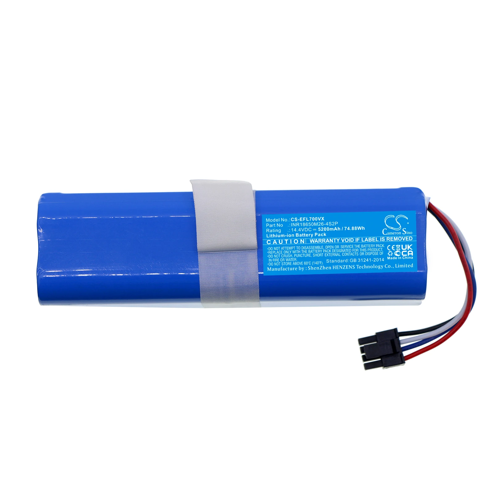 

Robot Vacuum Cleaner Battery 14.4V/5200mAh INR18650, M26-4S2P for Eufy Robovac L70 Hybrid, T2190, T2190G21