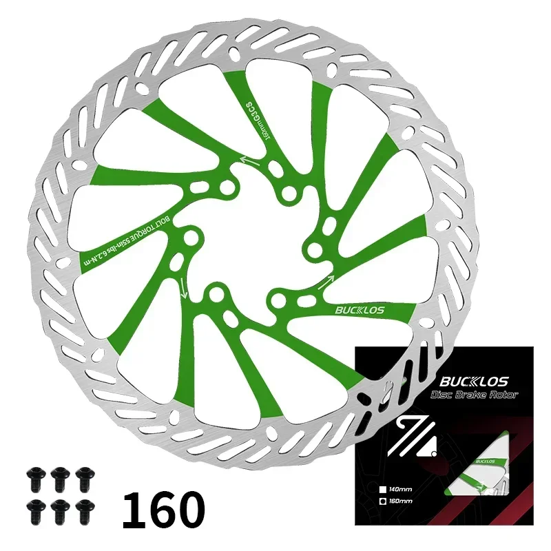 BUCKLOS Ultralight MTB Bike Hydraulische Schijfremrotor 160/180/203mm Mountain Road Racing Fiets Remschijf met 6 Gratis Bouten