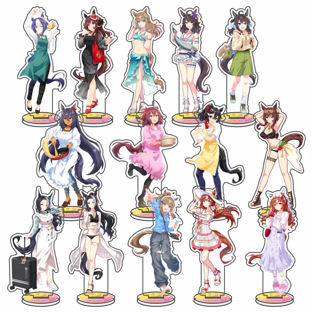 Anime Figure Uma Musume Pretty Derby Acrylic Stand keychain Tachyon Opera O Cafe Oguri Cap Kitasan Plate Cosplay Prop Decor Gift