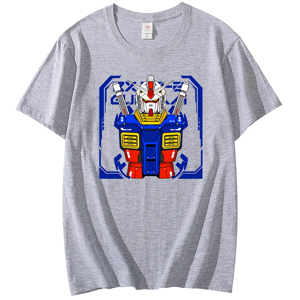 Japanese anime Gundam T-shirt Prototype RX 78 printed sports street casual male and female student T-shirt