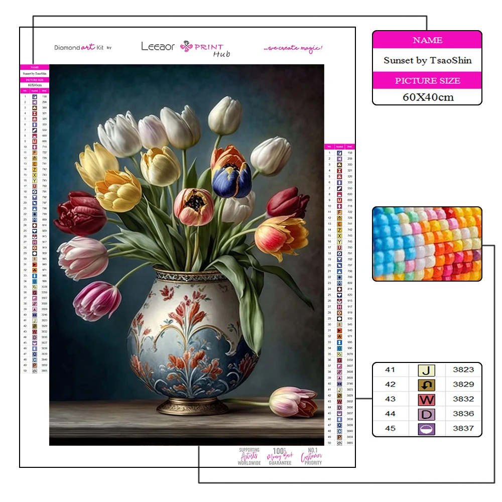 5D Diy Flowers Diamond Painting New 2023 Classic Art Colors Mosaic Embroidery Full Rhinestone Cross Stitch Kit Home Decor Gifts