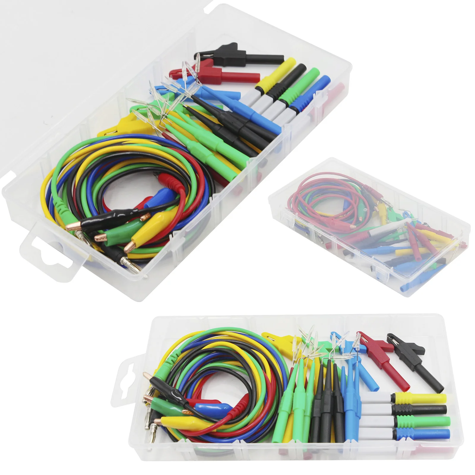 30pcs Back Probe Kit Test Leads 4mm Banana Plug to Alligator Clips Insulation Wire Piercing Probe For Multimeter Automotive Tool