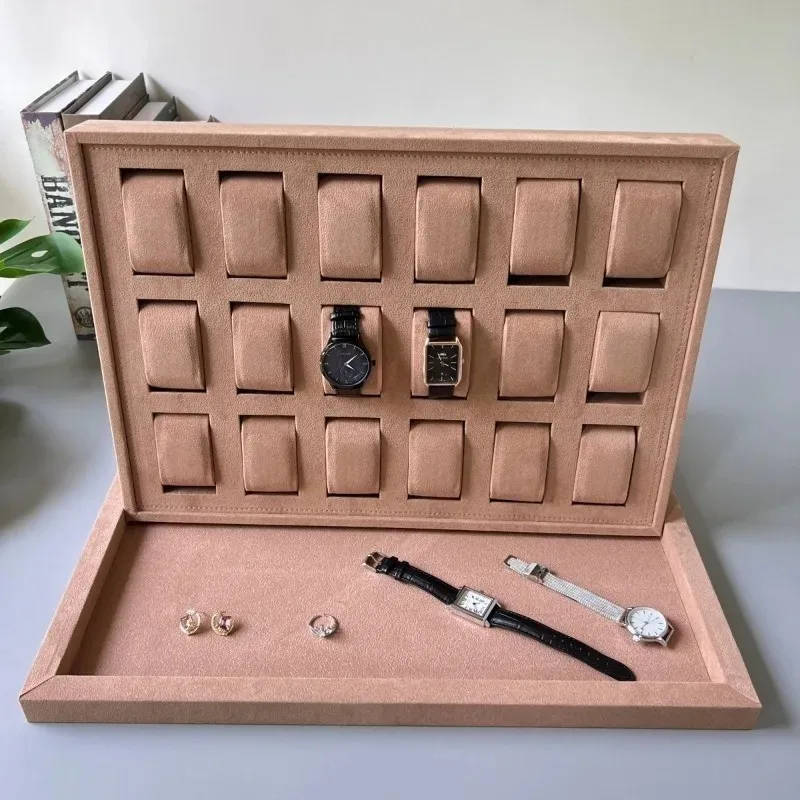 18-slot Large Capacity Watch Storage Box High End Velvet Display Watch Case Waistwatches Boxes Organizer Casket for Watches