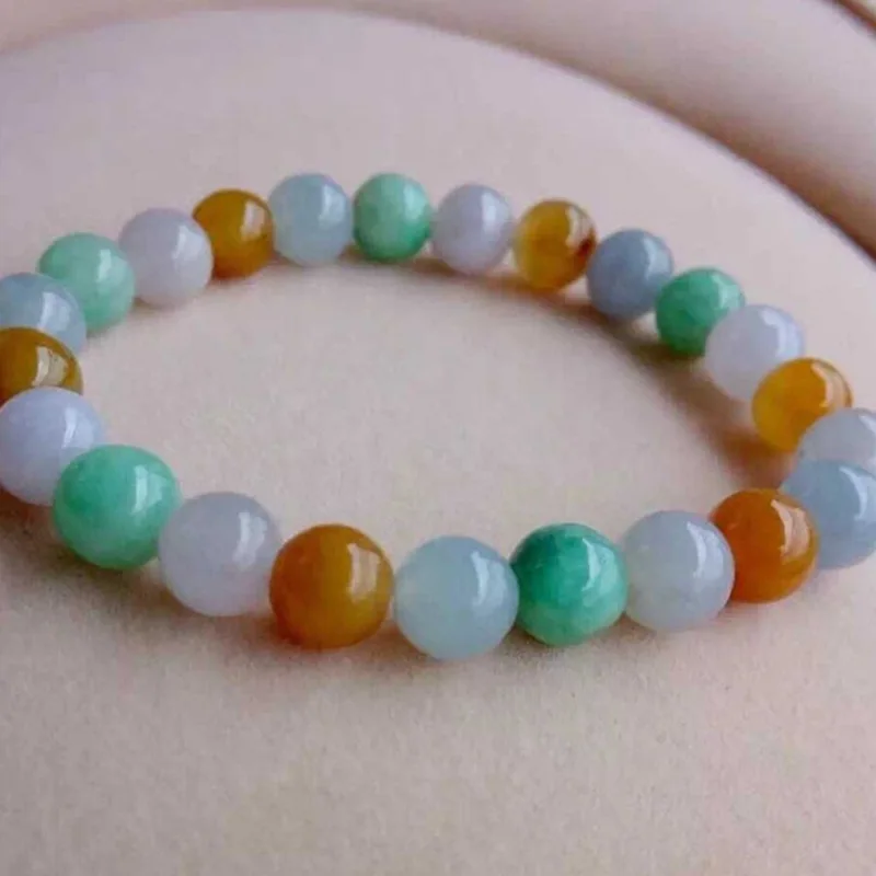 Myanmar Fake Jadeite Jade Tricolor Bracelet for Men and Women