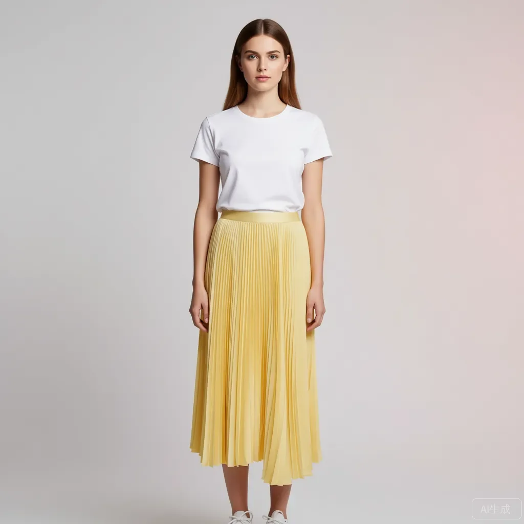 Elegant A-Line Pleated Chiffon Midi Skirt High Waist Pastel Gradient Summer Fashion Trend – Lightweight Women’s Casual Chic