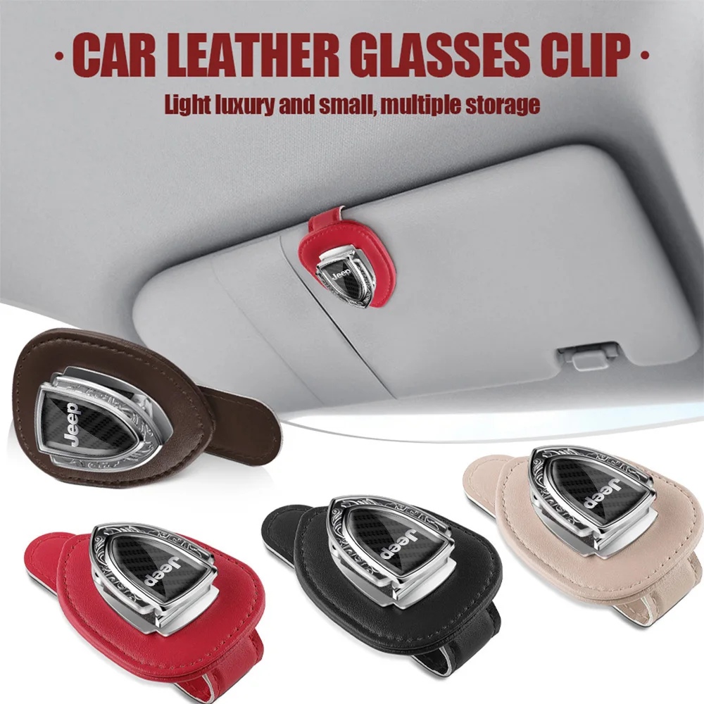 

Car Styling Sunglasses Storage Clip Auto Sun Visor Eyeglass Holder Accessories For Jeep Grand Cherokee Wrangler Renegaed Compass