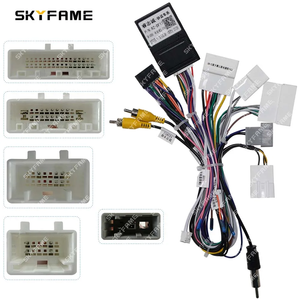 

SKYFAME Car 16pin Wiring Harness Adapter Canbus Box Decoder Android Radio Power Cable For Nissan Altima Teana XV