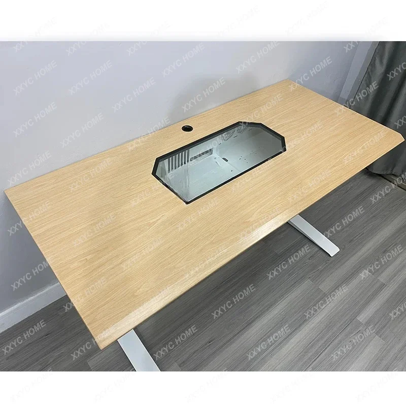 Transparent desktop assembly machine, drawer type large chassis, electric lifting e-sports table