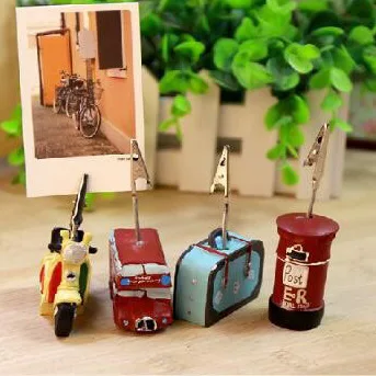 Cute Travel British Retro Resin Message Holder Note Holder Photo Organizer Desktop Matching Ornaments Business Card