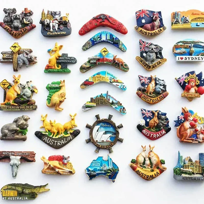 Australian Fridge Magnets Tourist Souvenirs Sydney Landmarks  Kangaroo Koala Family Sydney Opera House Home Decoration