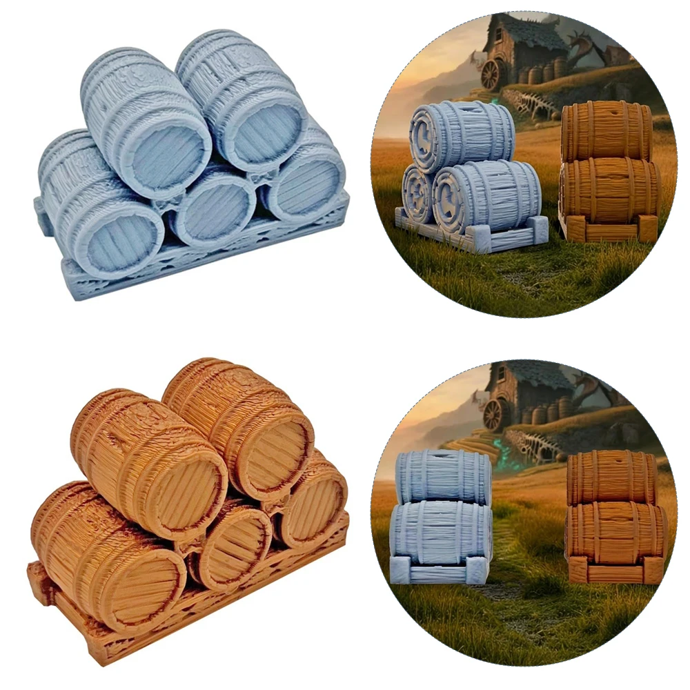 

Stack of Barrels Terrain Miniature Keg Diorama Dungeons and Dragons Mini RPG Resin Scenery