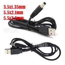 2Pcs USB 2.0 Female to DC 3.5*1.35mm Male 5.5*2.1mm/5.5*2.5mm DC Power Supply Plug Jack Extension Cable Connector Cords