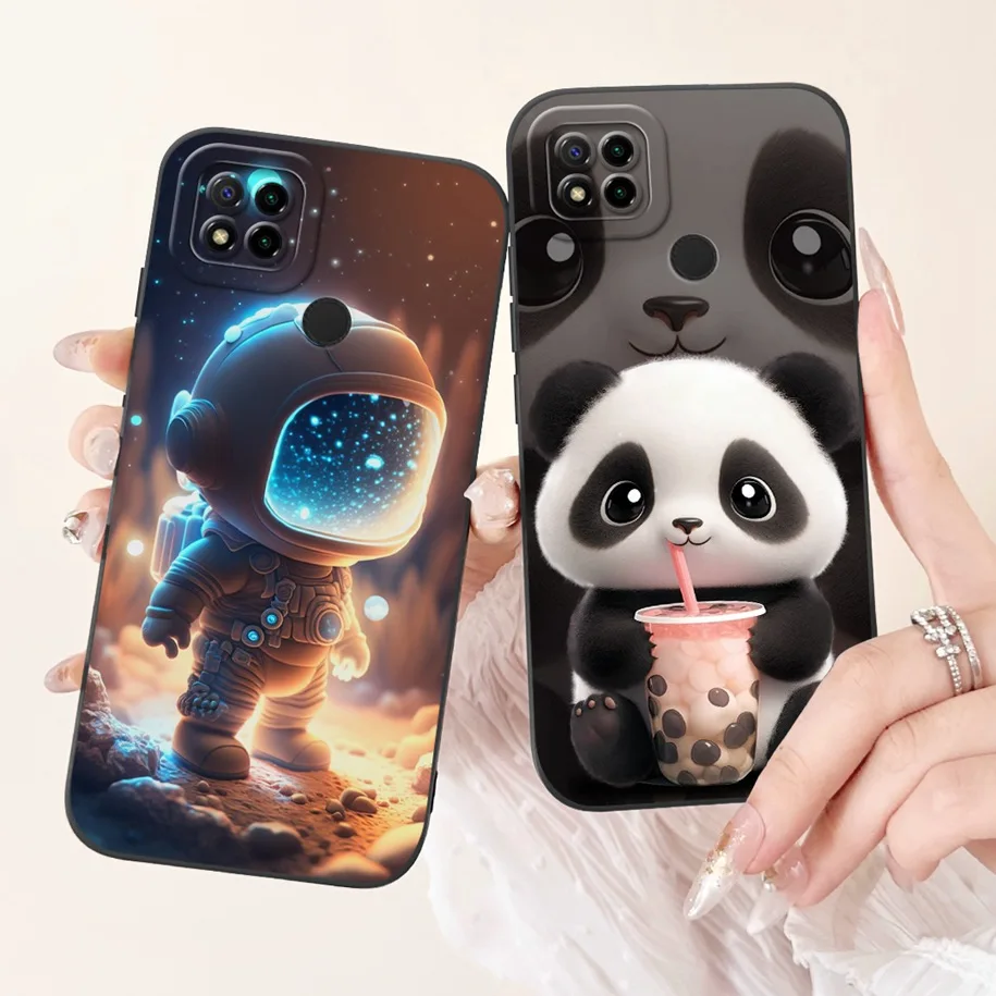 For Xiaomi Redmi 9C Case Redmi 9C NFC Phone Case For Redmi 10A Sport Bumper Redmi 9 Activ Luxury Square Cartoon Shockproof Cover