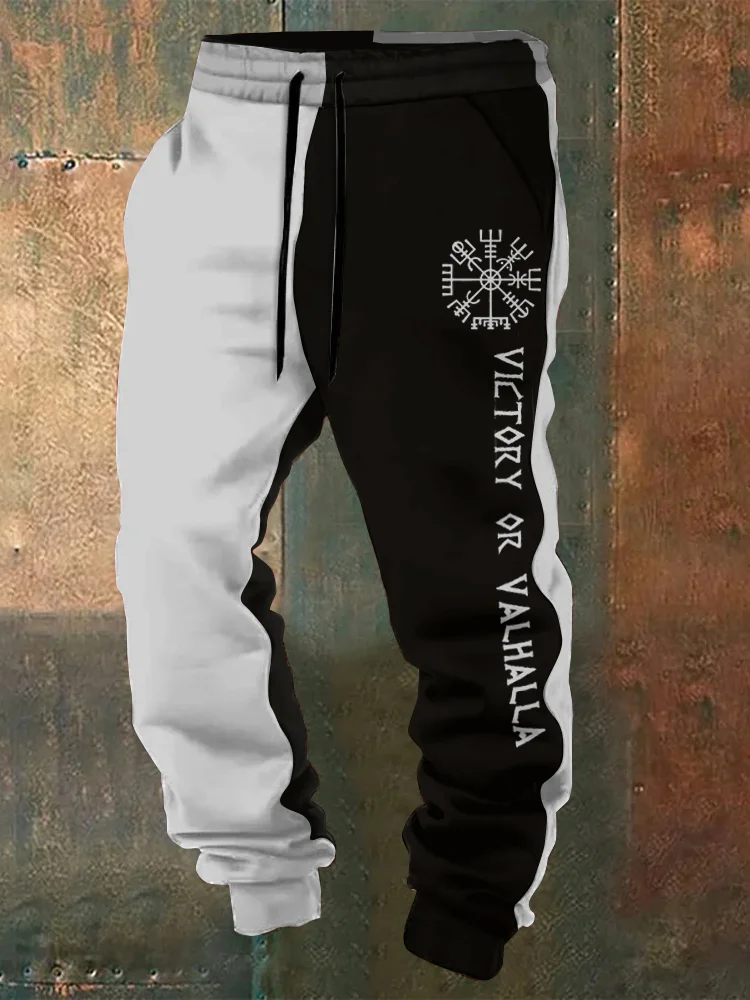 Men's Pants Viking Retro Horde Celtic Odin Triangle 3D Printed Casual Pants with Drawstring Warmth Leg Tights Sports Pants