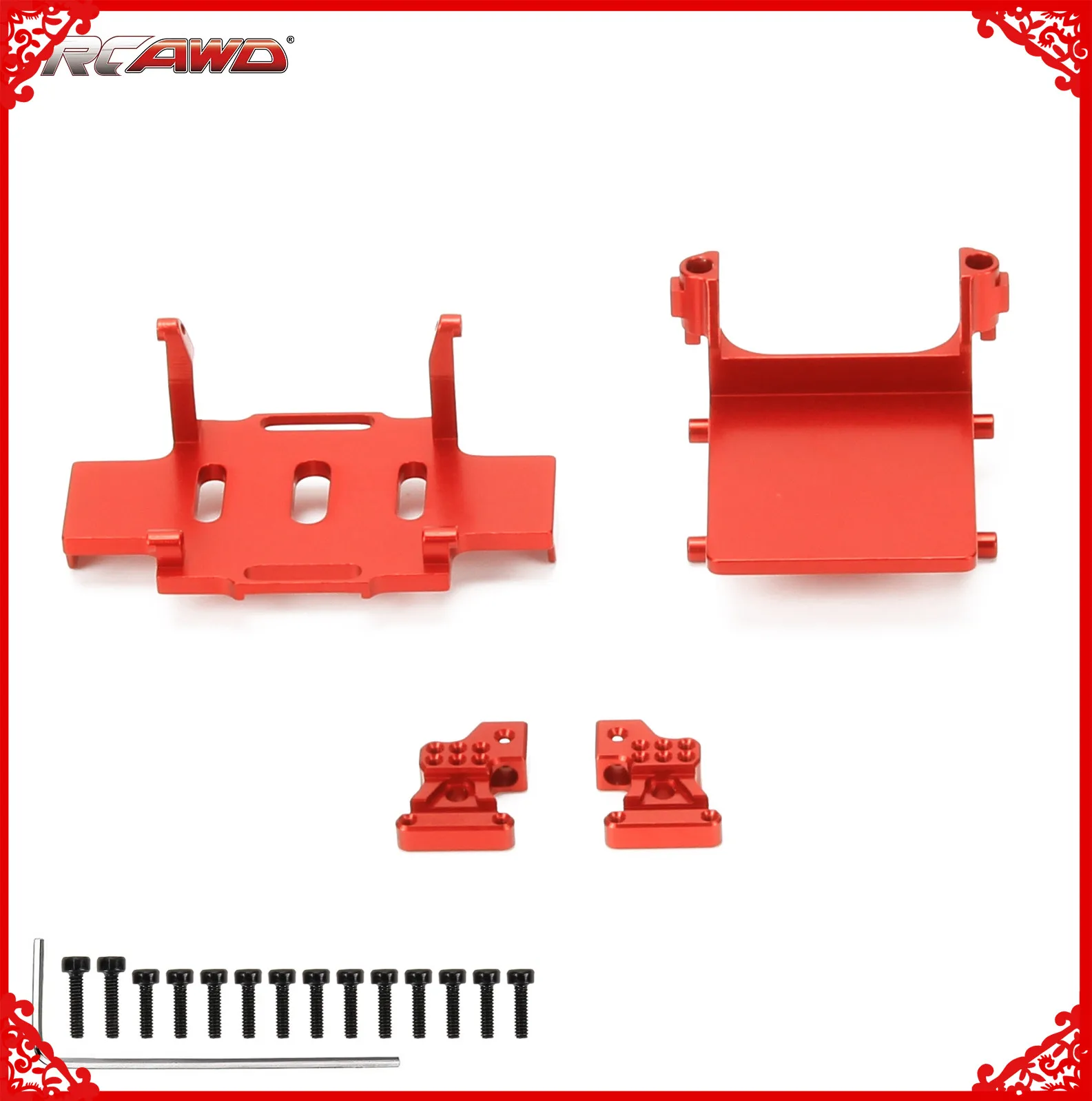 Alloy battery tray ESC tray rear shock tower for Axial 1-24  SCX24  Ford Bronco crawlers upgrade part