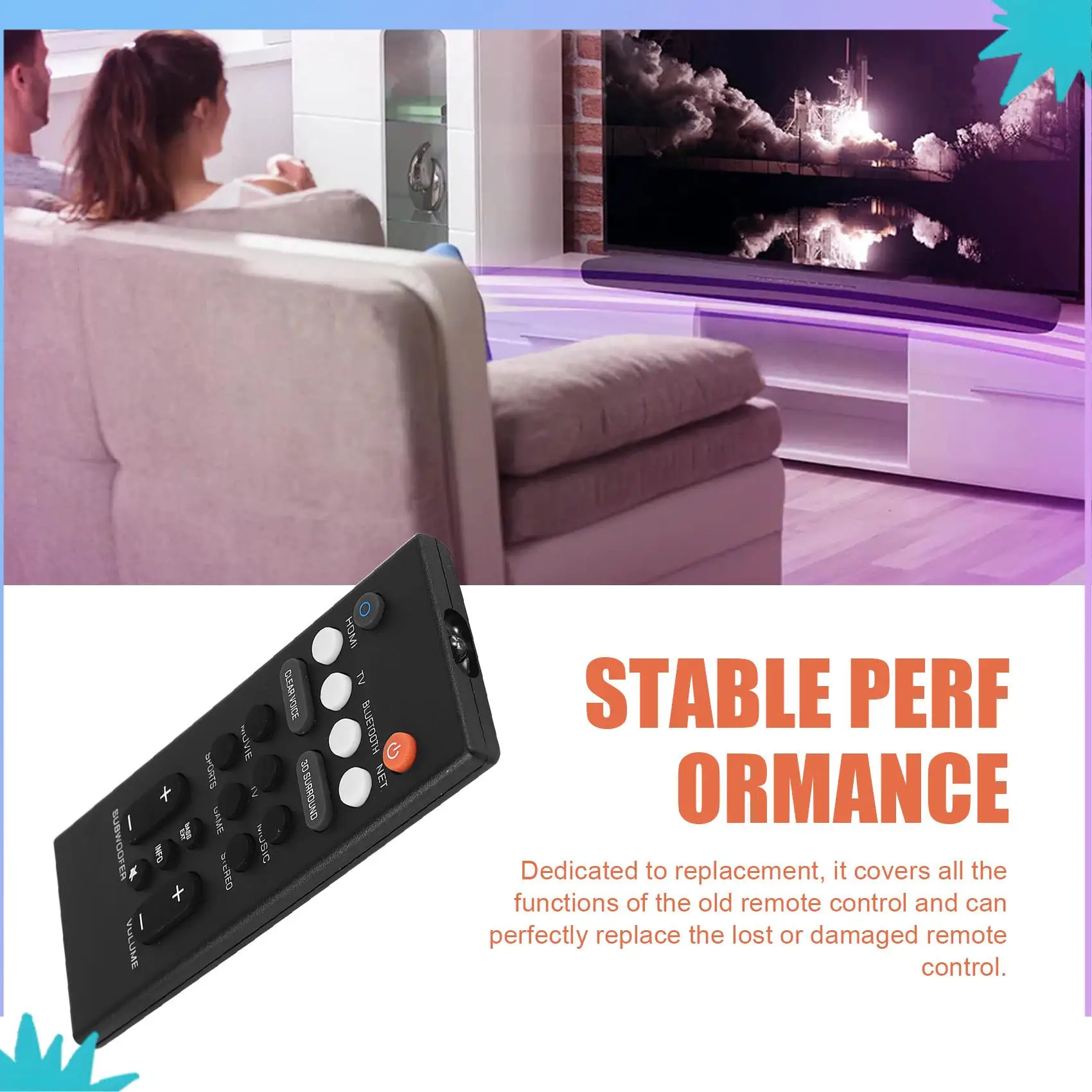 ABZW ABS スピーカーリモコン交換用リモコンヤマハ YAS-209 YAS-109 スピーカー