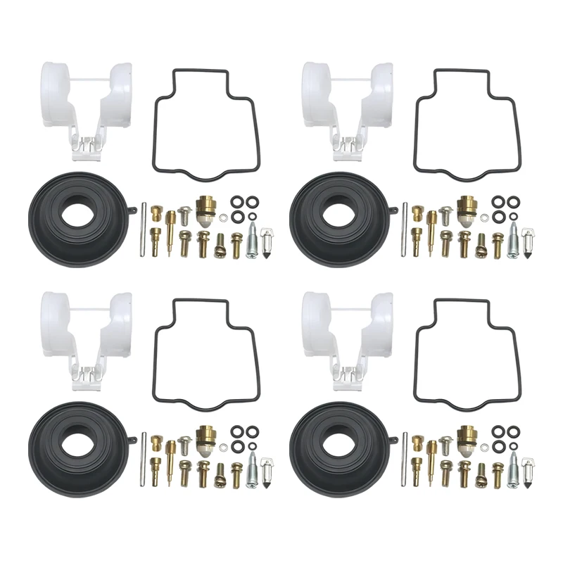

4 комплекта, комплект для ремонта карбюратора мотоцикла, поплавок с диафрагмой, простая установка, подходит для Kawasaki ZX600 Ninja ZX6R ZZR600