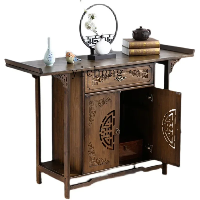 X1 new Chinese-style entrance table Solid wood entrance hall entrance table Modern simple living room