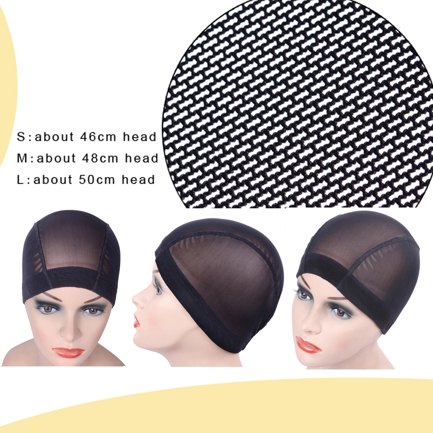 1 Pc Mesh Dome Cap Wig Caps Easier Sew In Hair Stretchable Weaving Cap Elastic Nylon Breathable Mesh Net Hairnet