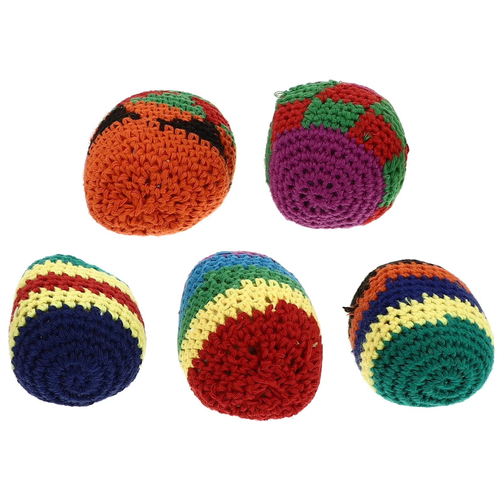 

5 Pcs Wool Sandbag Game Kick Balls Woven Toss Throwing for Children Crocheted Knitted Kickball