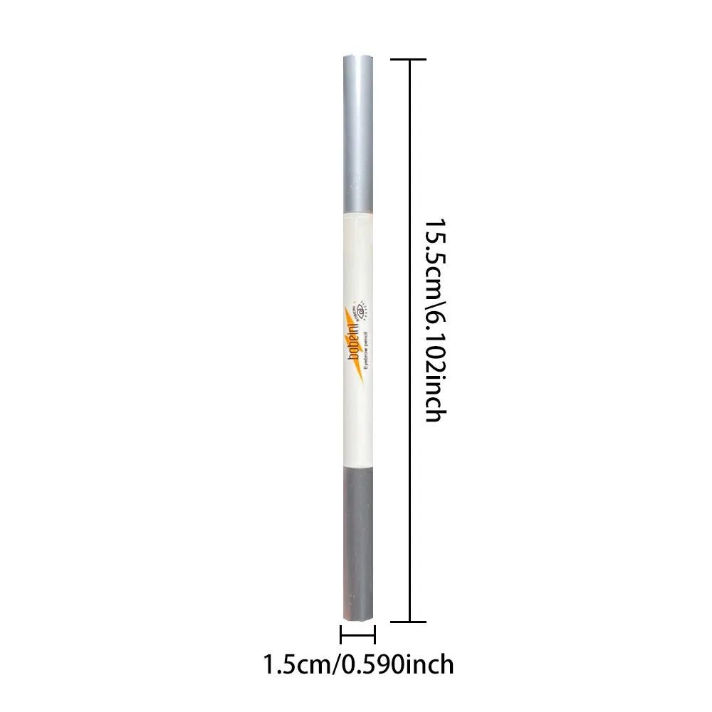 Matita per sopracciglia a punta fine a doppia punta, matita per sopracciglia impermeabile, resistente al sudore, a prova di sbavature, che non sbiadisce, di colore naturale