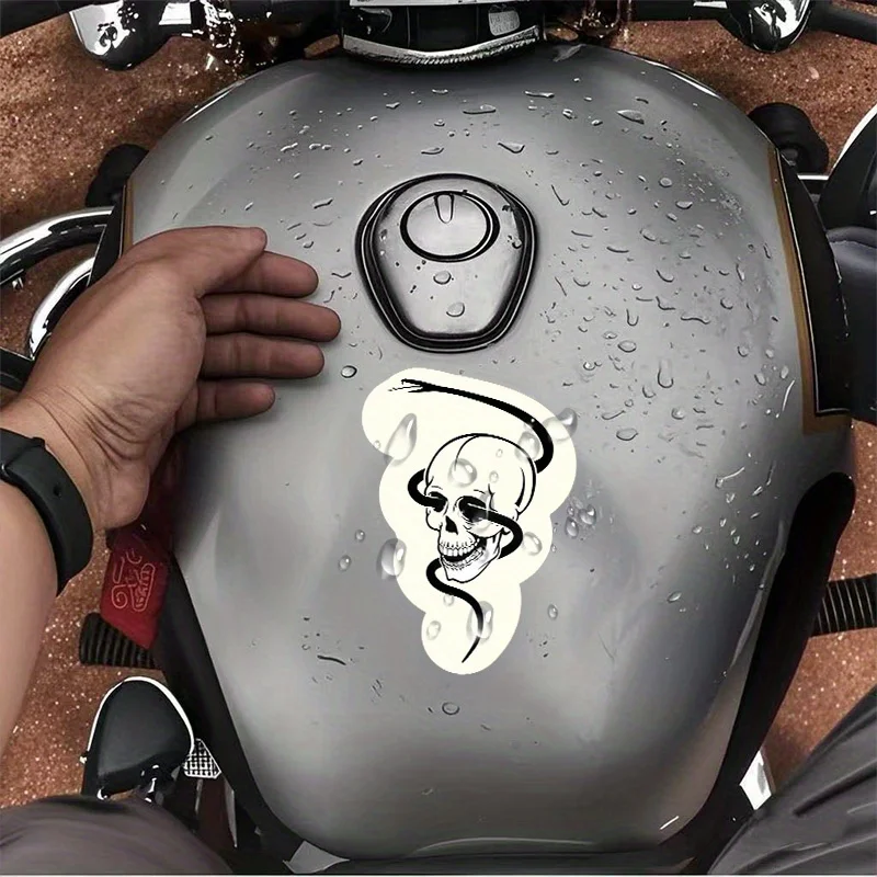 

2D skull cartoon car sticker, anti-scratch rear door decorative sticker, cool car sticker for body