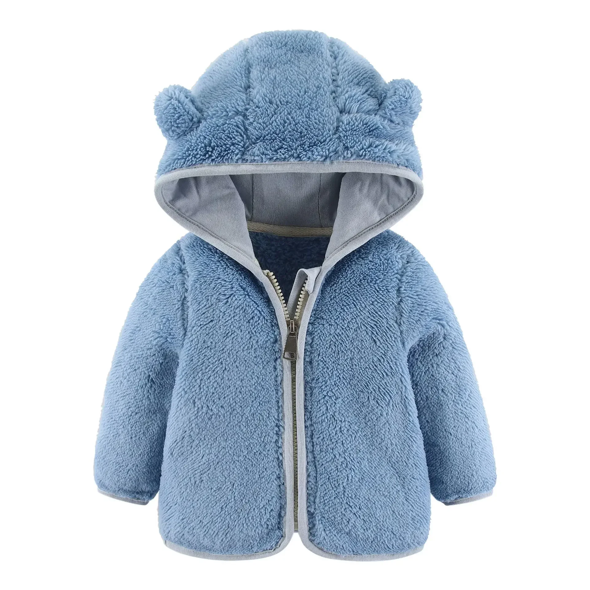 

Spring and Autumn Children's Fleece Coat Baby Bear Ears Long Sleeve Warm Jacket 0-3 Years Old Child Clothing