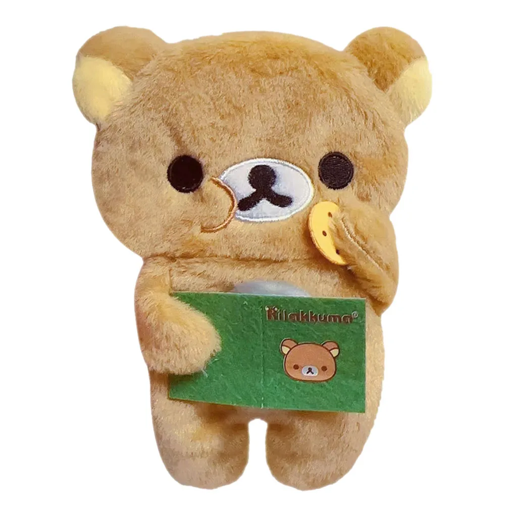 New Cute Rilakkuma Bear Eat Cookie Plush Coin Purse Wallets Mini Cosmetic Organizer Storage Bag Pencil Pouch Case Makeup Bags