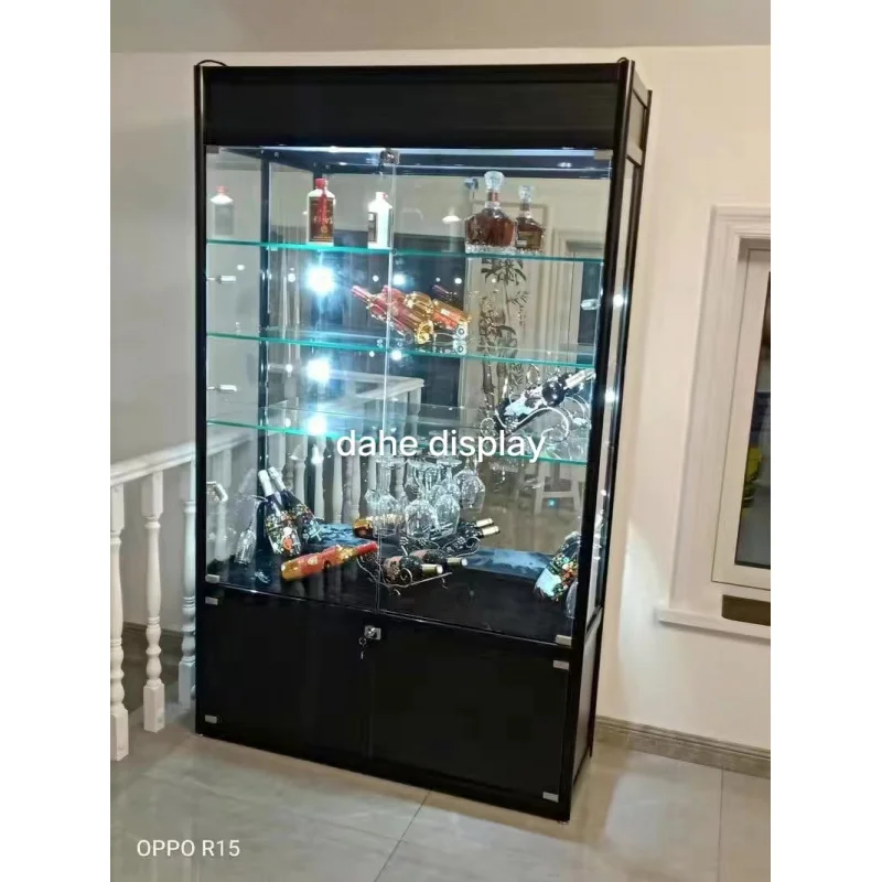 Escaparate personalizado con marco de aluminio, gabinete de almacenamiento de gran capacidad, vitrina de vidrio para tienda de belleza, gran oferta