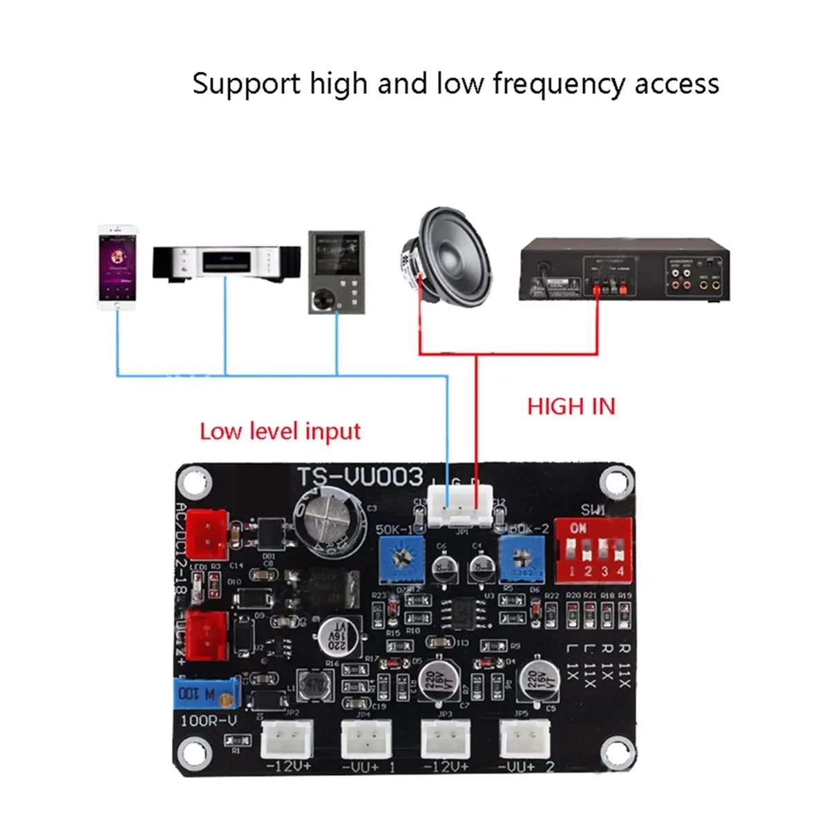 A49T VU Meter Driver Board Backlight DB Amplifier Chassis Adjust VU Meter Driver Panel AC DC 12V-18V with 2pcs VU Meter