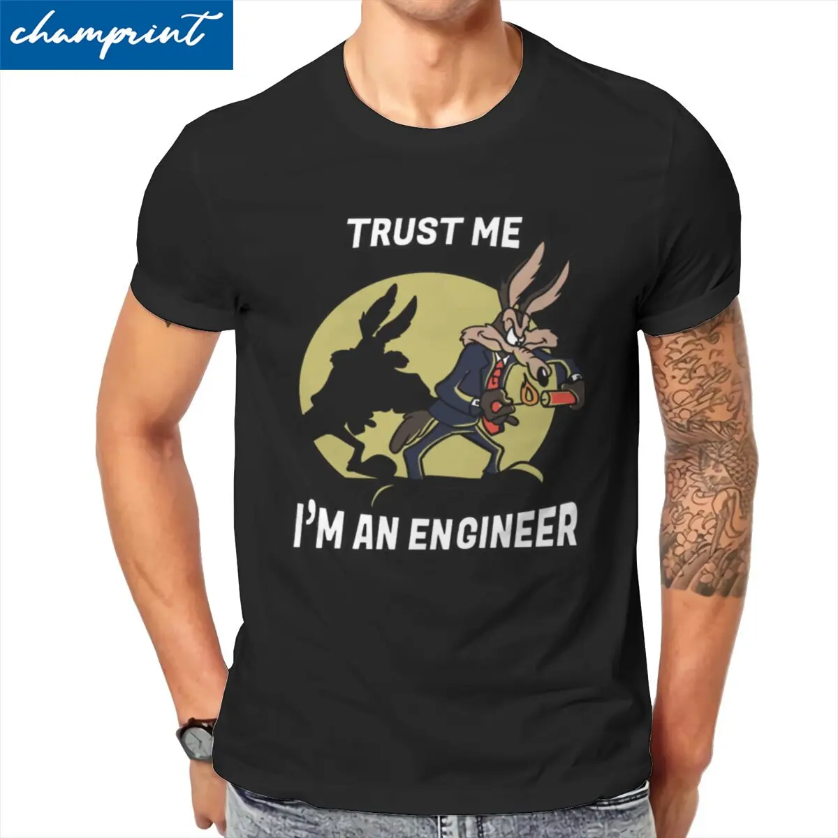 Trust Me Im An Engineer  T Shirts for Men 100% Cotton Funny T-Shirts Round Neck Engineering Tee Shirt Short Sleeve Clothes Adult